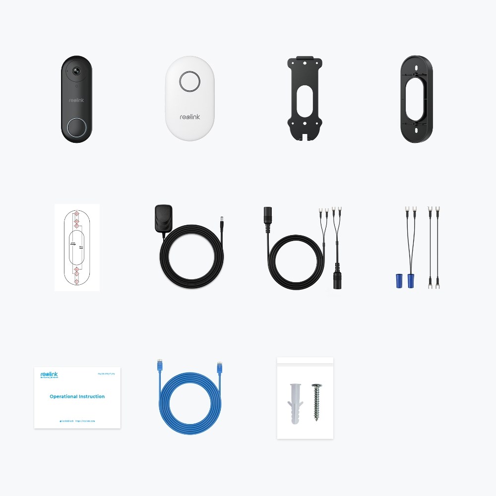 Reolink D340W video domofon 5MP, Wi-Fi 2.4/5 GHz, zaznavanje oseb, dvosmerni zvok, bela/črna