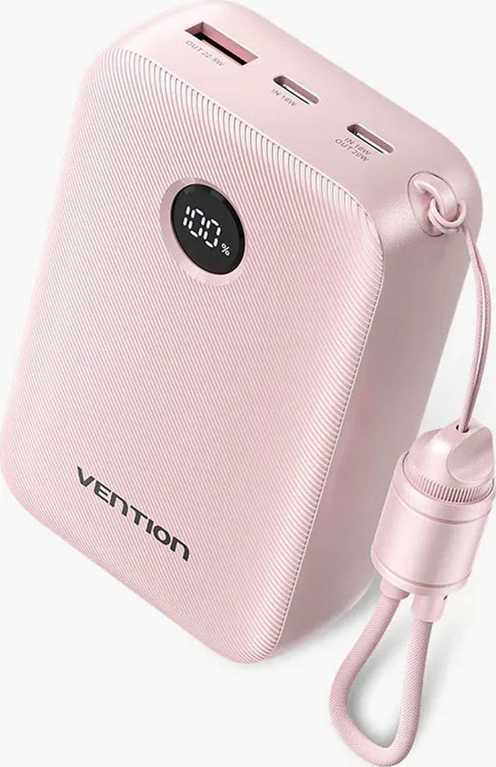 Powerbank Vention 20000mAh, 2xUSB-C, 1xUSB-A, 22,5W, črn