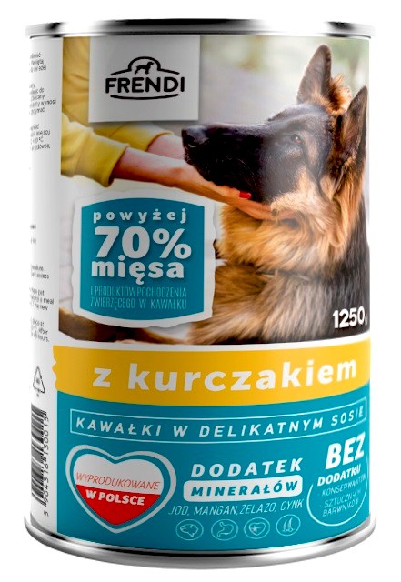 FND FRENDI s piščančjimi koščki v nežni omaki - mokra pasja hrana - 1250g
