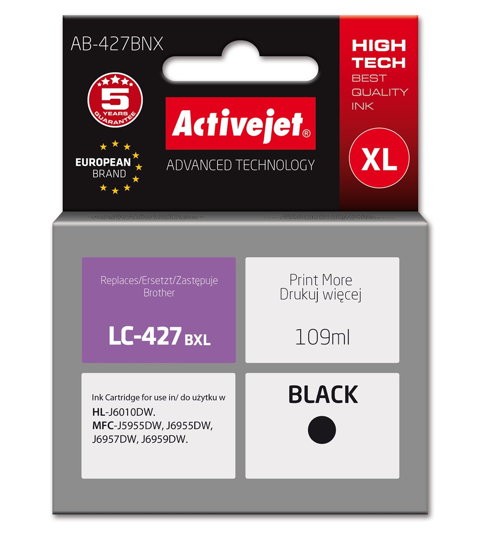 Activejet AB-427BNX združljiva kartuša za Brother, črna (109 ml)