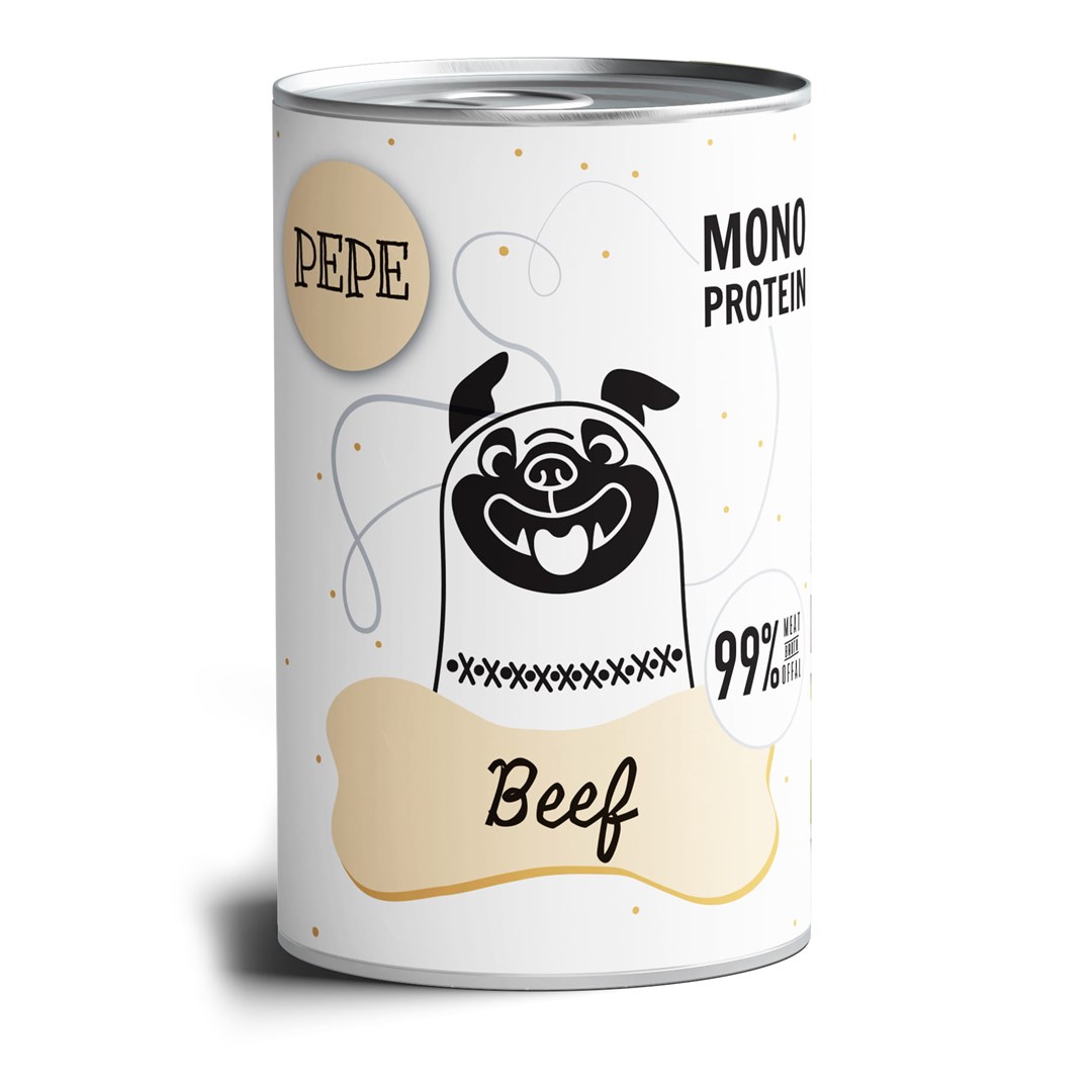 Pepe Beef – mokra pasja hrana, 400g