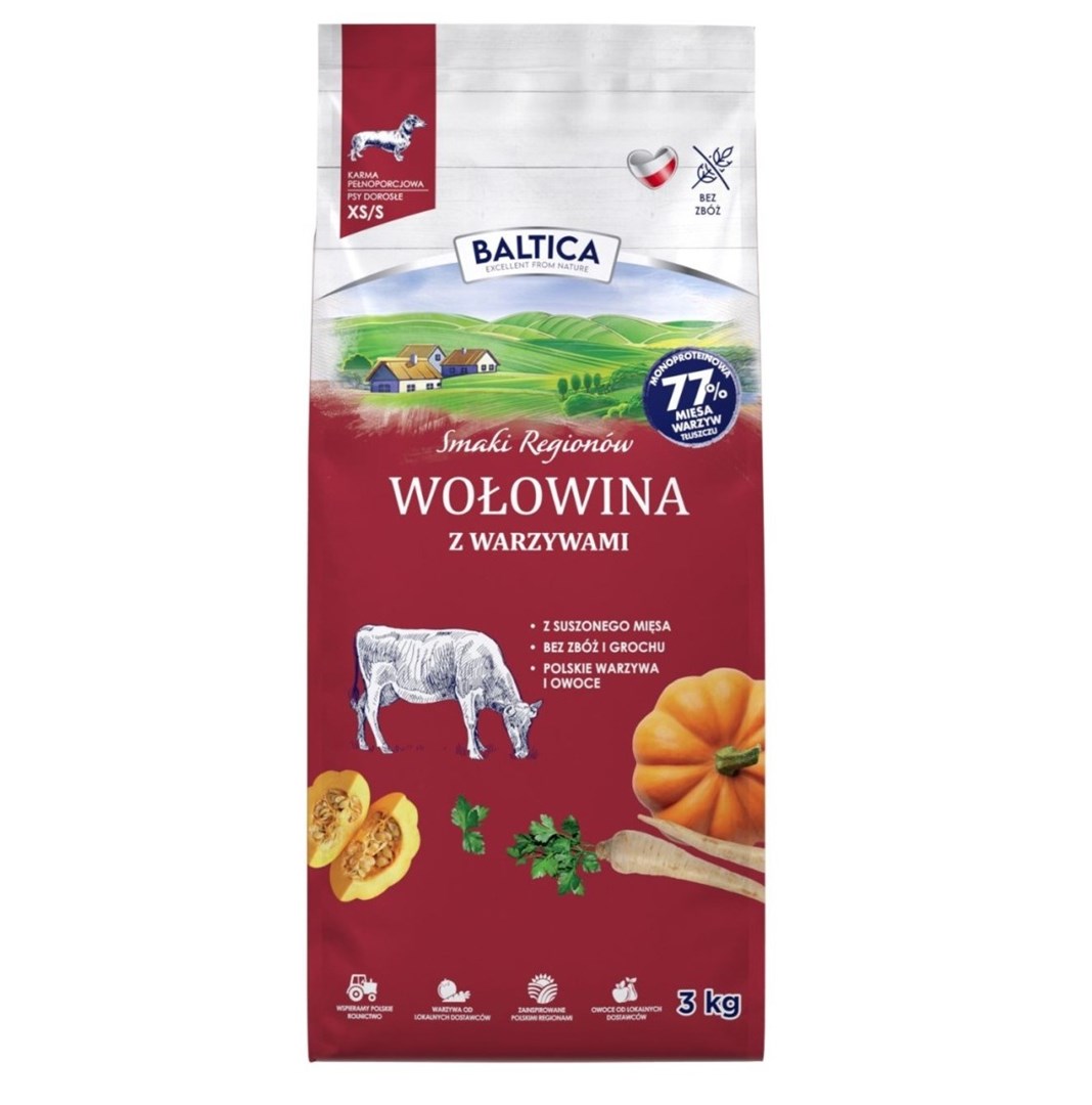 BALTICA Smaki regionów Govedina z zelenjavo 3 kg - mali psi