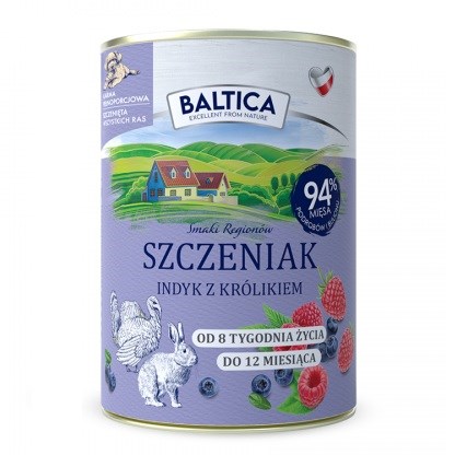 BALTICA Smaki regionów Puppy Turkey with rabbit - mokra hrana za pse, 400g