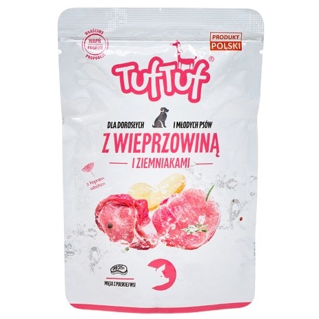 TUF mokra hrana za pse s svinjskim mesom in krompirjem, 300g
