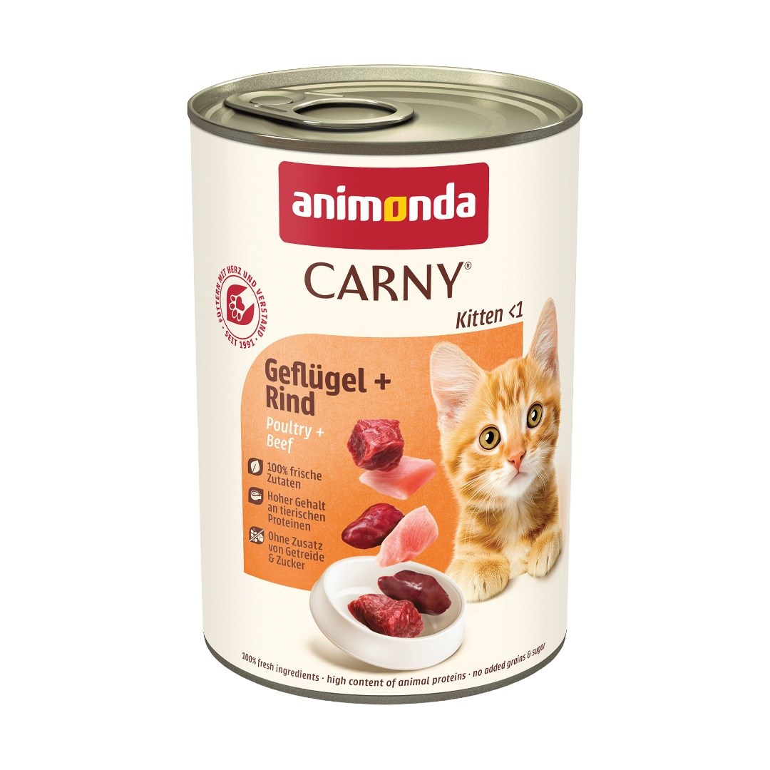 ANIMONDA Carny Kitten govedina z perutnino - mokra hrana za mačke - 400g