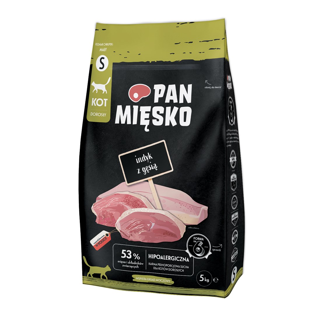 PMI MIĘSKO Hrana za mačke, puran z gosjo, 5 kg