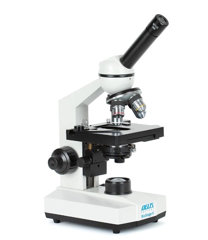 Delta Optical BioStage II mikroskop, vrtljiva glava 360°, 3 objektivi