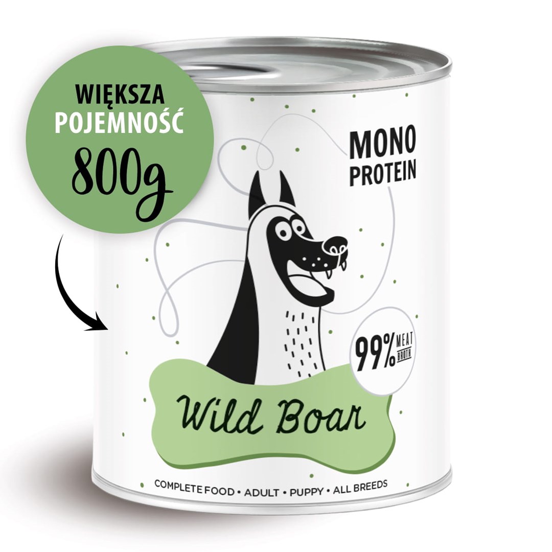 PAKA ZWIERZAKA Pepe Wild Boar - mokra hrana za pse, 800g