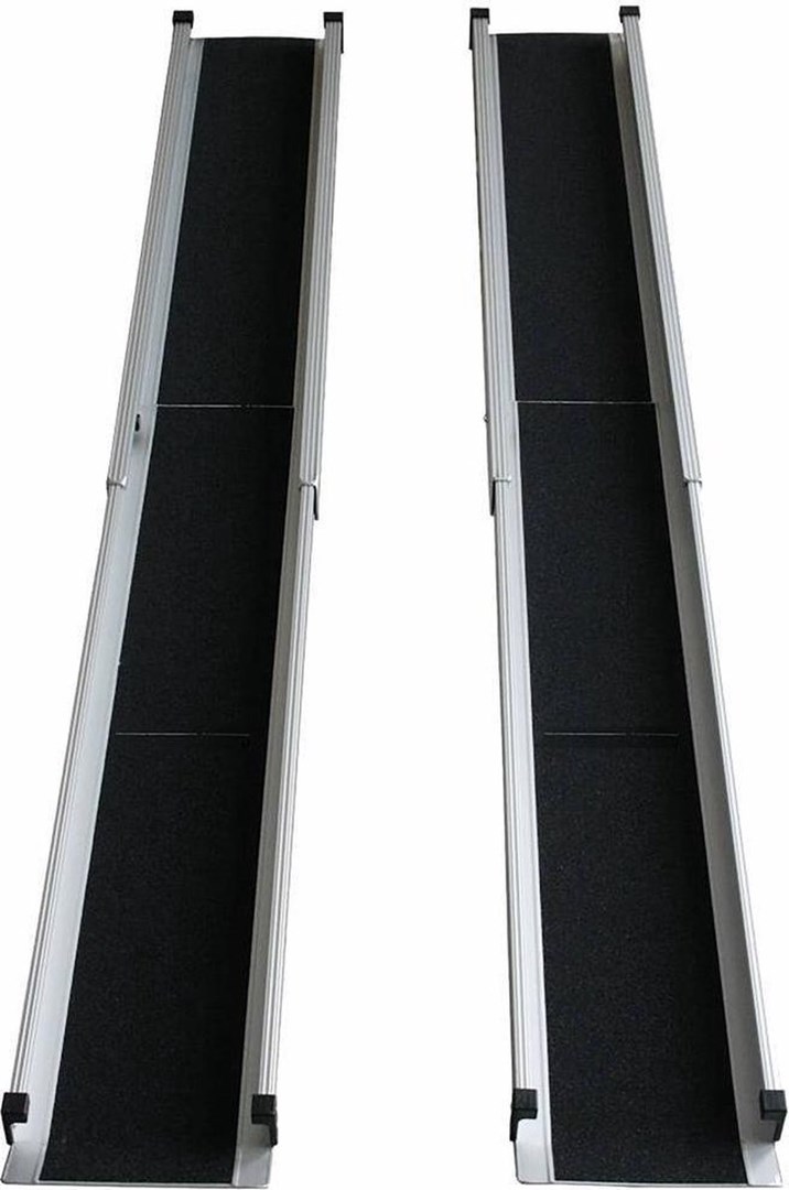 Teleskopska mobilna rampa SU2, 210 cm, aluminij, črna