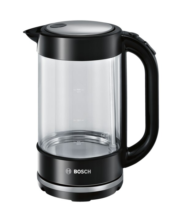 Bosch TWK70B03 električni kuhalnik vode 1.7 L 2400 W, črn/prozoren