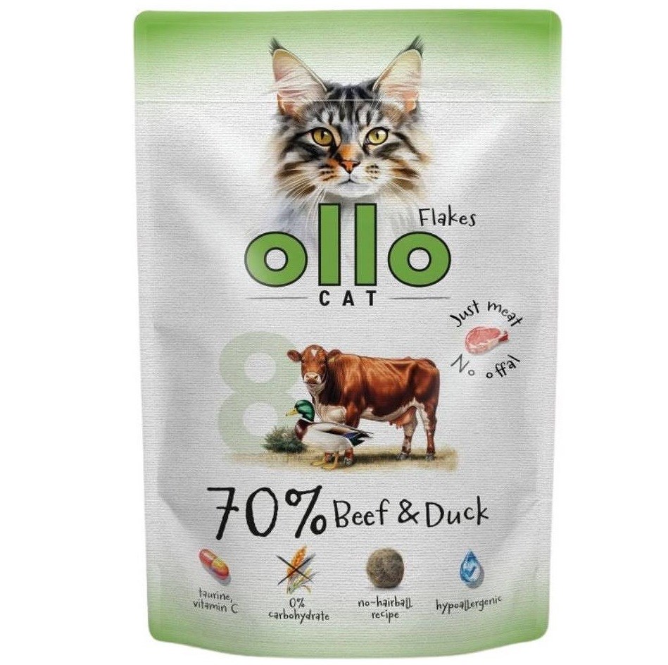 OLLO Cat mokra hrana - govedina i patka, 85g