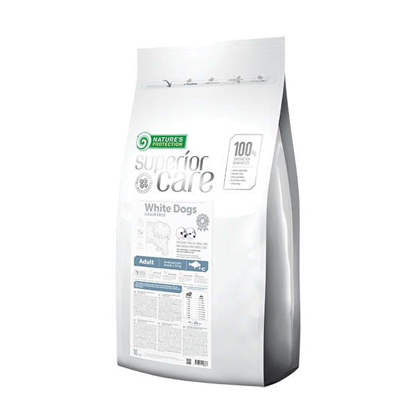 NATURE'S PROTECTION Superior Care White Dogs Grain Free Adult Small - suha hrana za pse z ribo, 10 kg