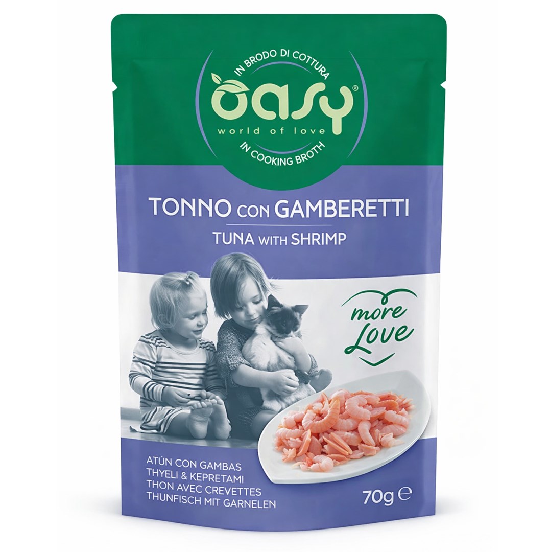 OASY More Love Tuna z rakci, mokra hrana za mačke, 70g