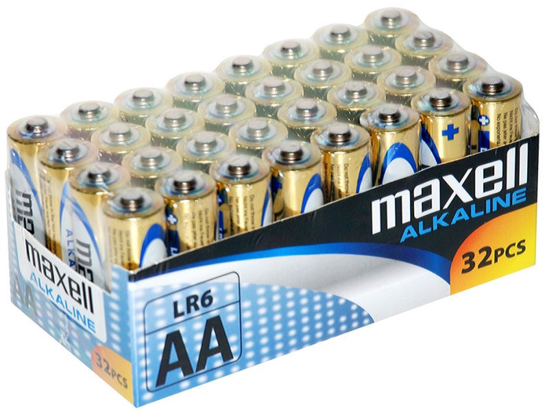 MAXELL Alkaline baterije LR6 AA, škatla 32 kosov