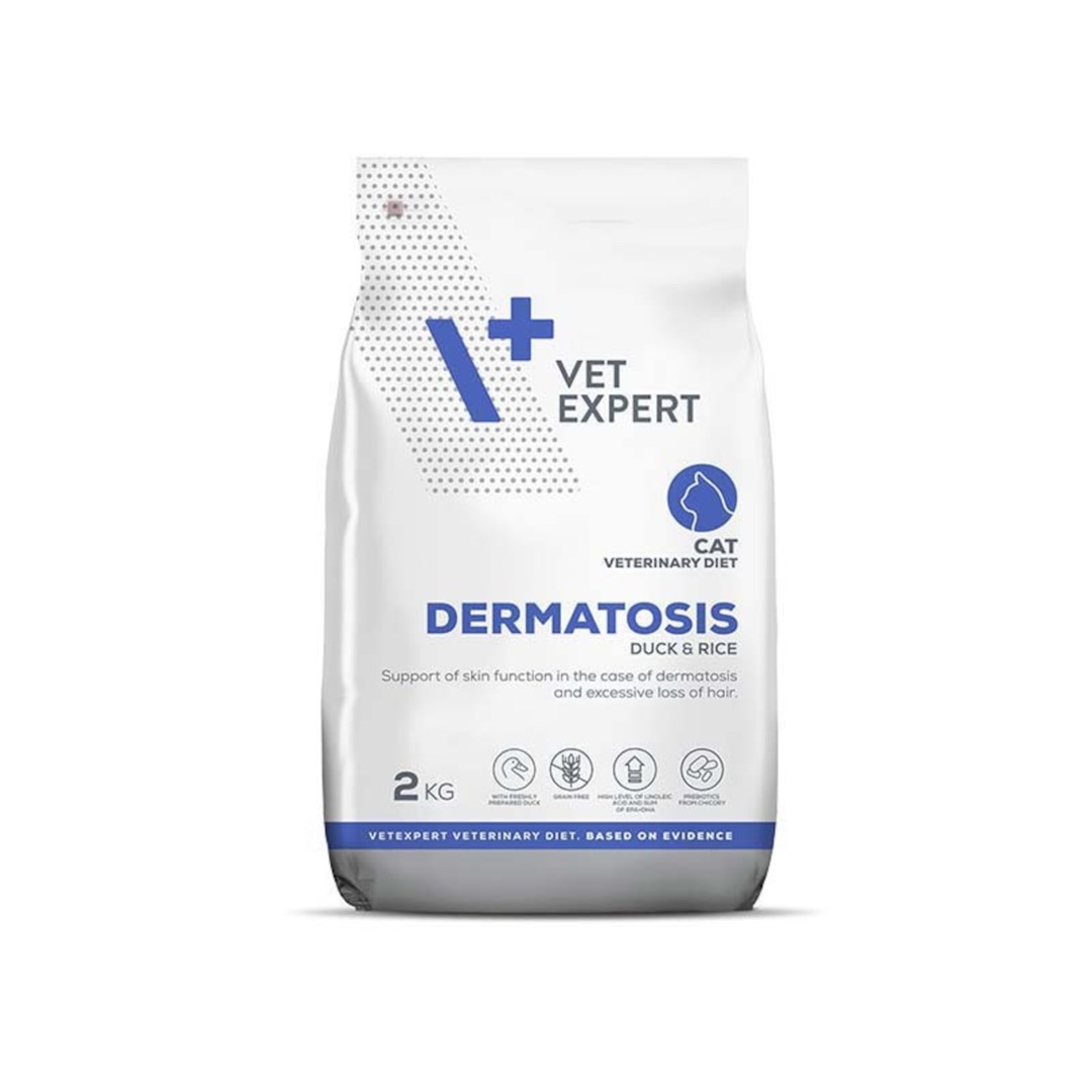 VETEXPERT Veterinary Diet Dermatosis Cat Duck & Rice – suha hrana za mačke – 2 kg