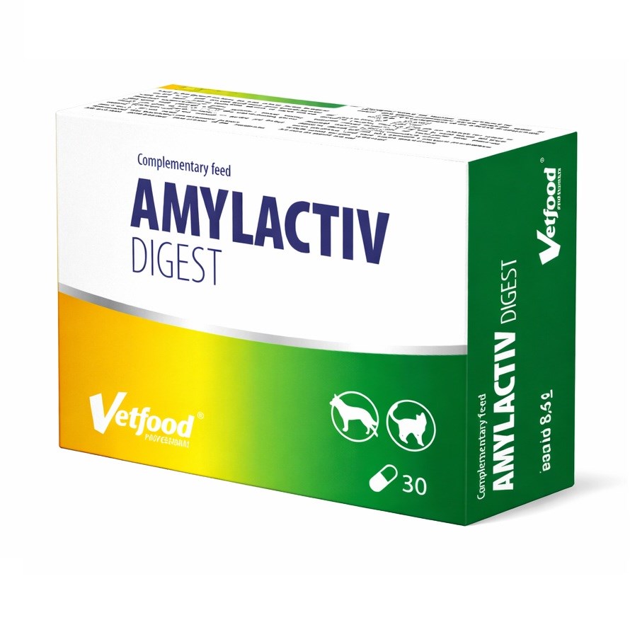 VETFOOD Amylactiv Digest - prehransko dopolnilo za pse in mačke, 30 tablet