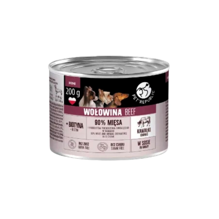 PET REPUBLIC Komadići s govedinom u umaku - mokra hrana za pse - 200g