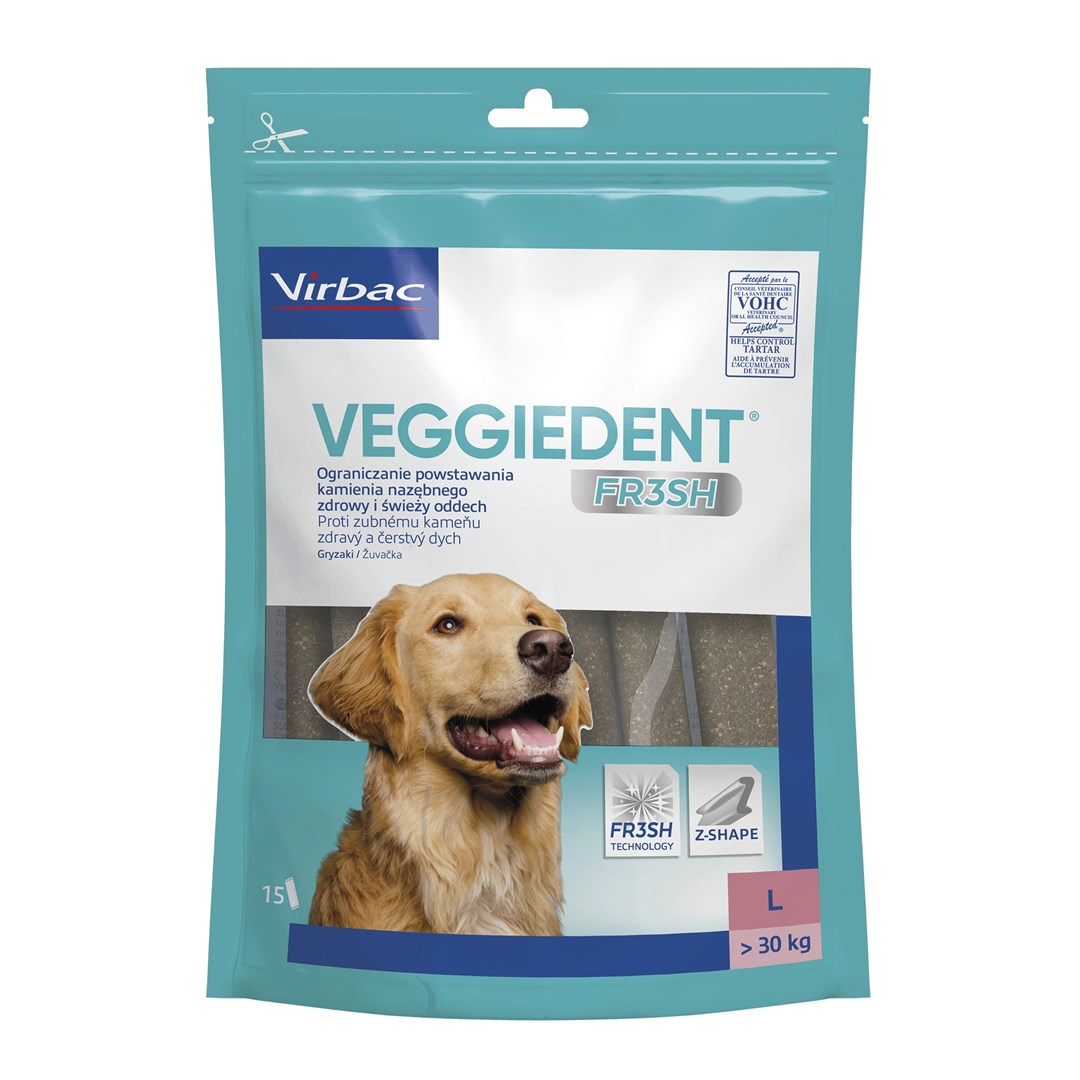Vibrac Veggiedent Fresh L, pasja priboljšek za nego zob, 500 g