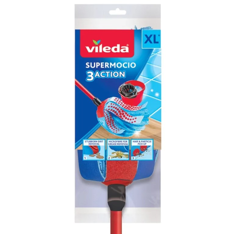 Mop Vileda 3Action Velour XL z ergonomskim ročajem
