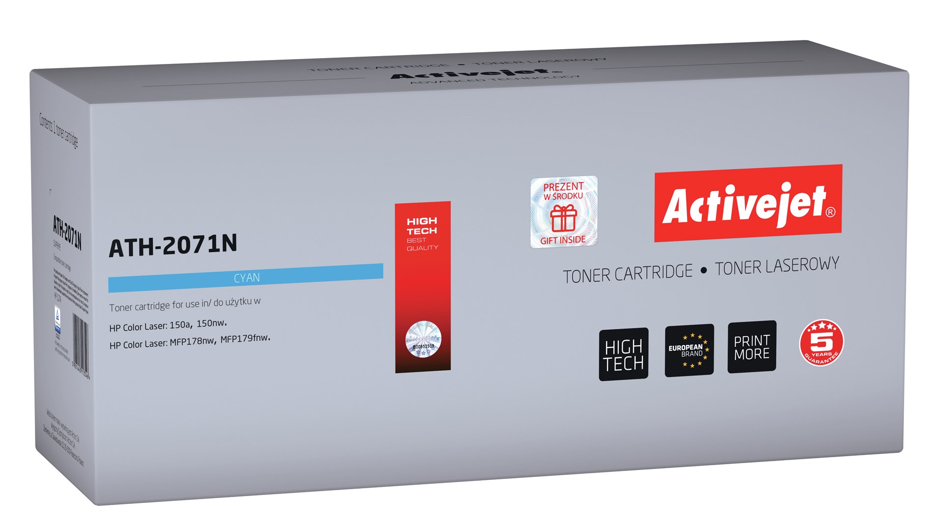 Laserski toner Activejet ATH-2071N, cian (nadomestni za HP 117A W2071A; 700 strani)