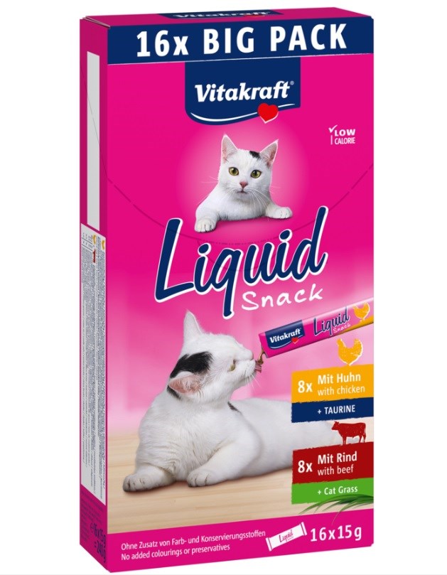 VITAKRAFT Pasja za mačke z govedino in piščancem, 16 x 15 g