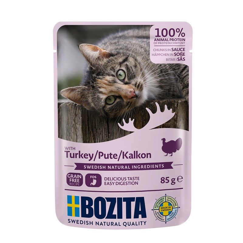 BOZITA Mokra hrana za mačke, piščančji koščki v omaki, 85g