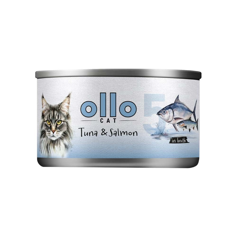 OLLO Mačja hrana št. 11 Tuna & Losos v omaki - mokra hrana za mačke - 70g