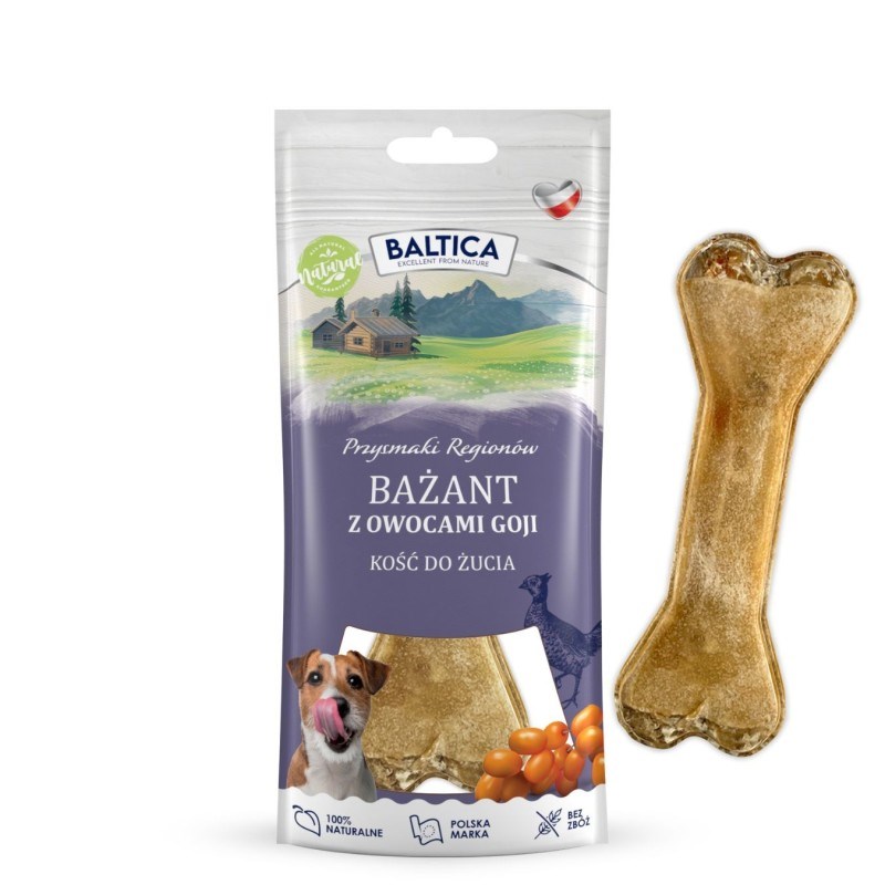 BALTICA Poslastica s fazanom in goji jagodami - pasji priboljšek - 75g