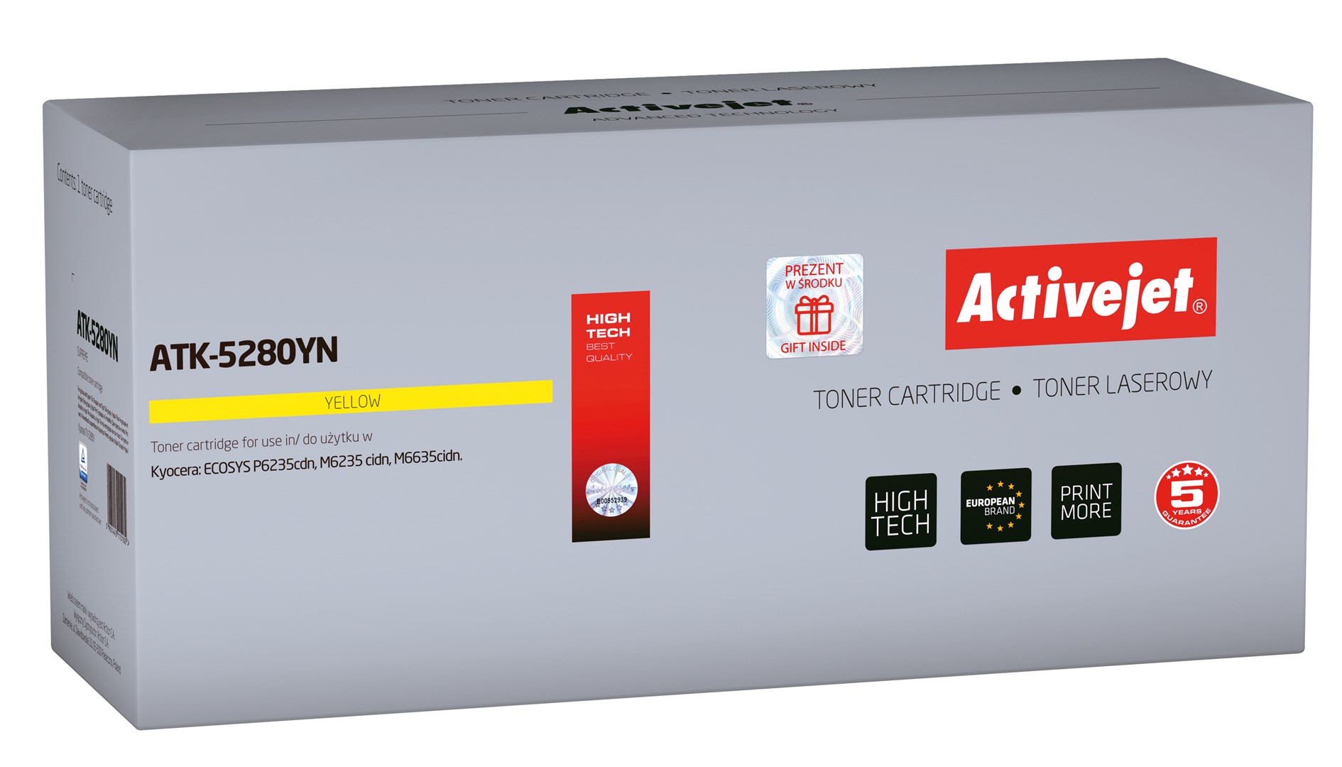Activejet ATK-5280YN toner, rumeni, 11000 strani (nadomestni za Kyocera TK-5280Y)