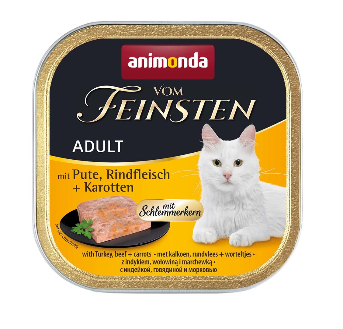 ANIMONDA Vom Feinsten Mokra hrana za odrasle mačke, puran, govedina in korenček, 100g