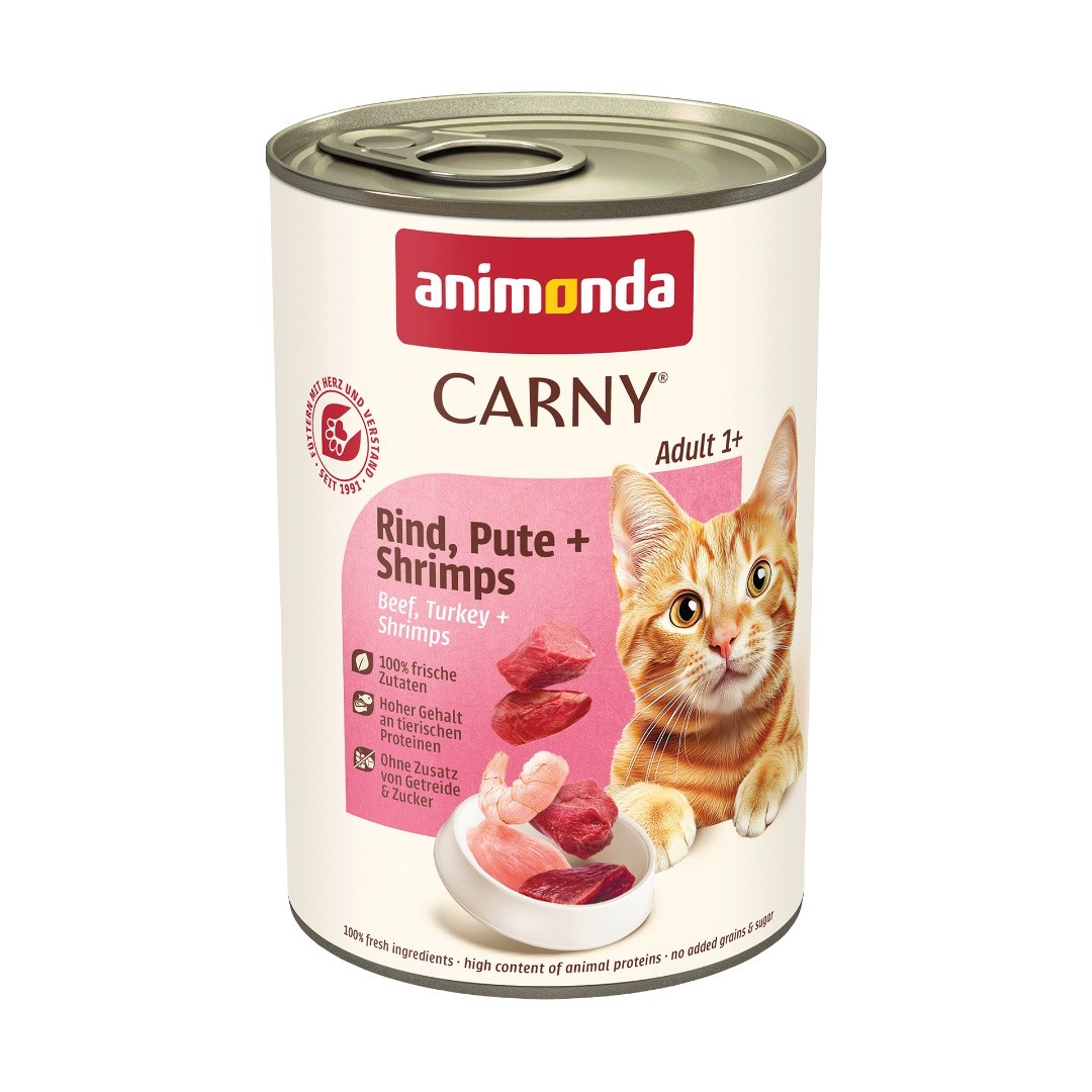 ANIMONDA Carny Adult Govedina, puran, kozice - mokra hrana za mačke - 400g