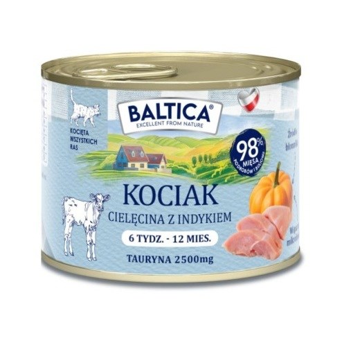 BALTICA Smaki regionów Kitten Veal with turkey mokra hrana za mačke - 185g