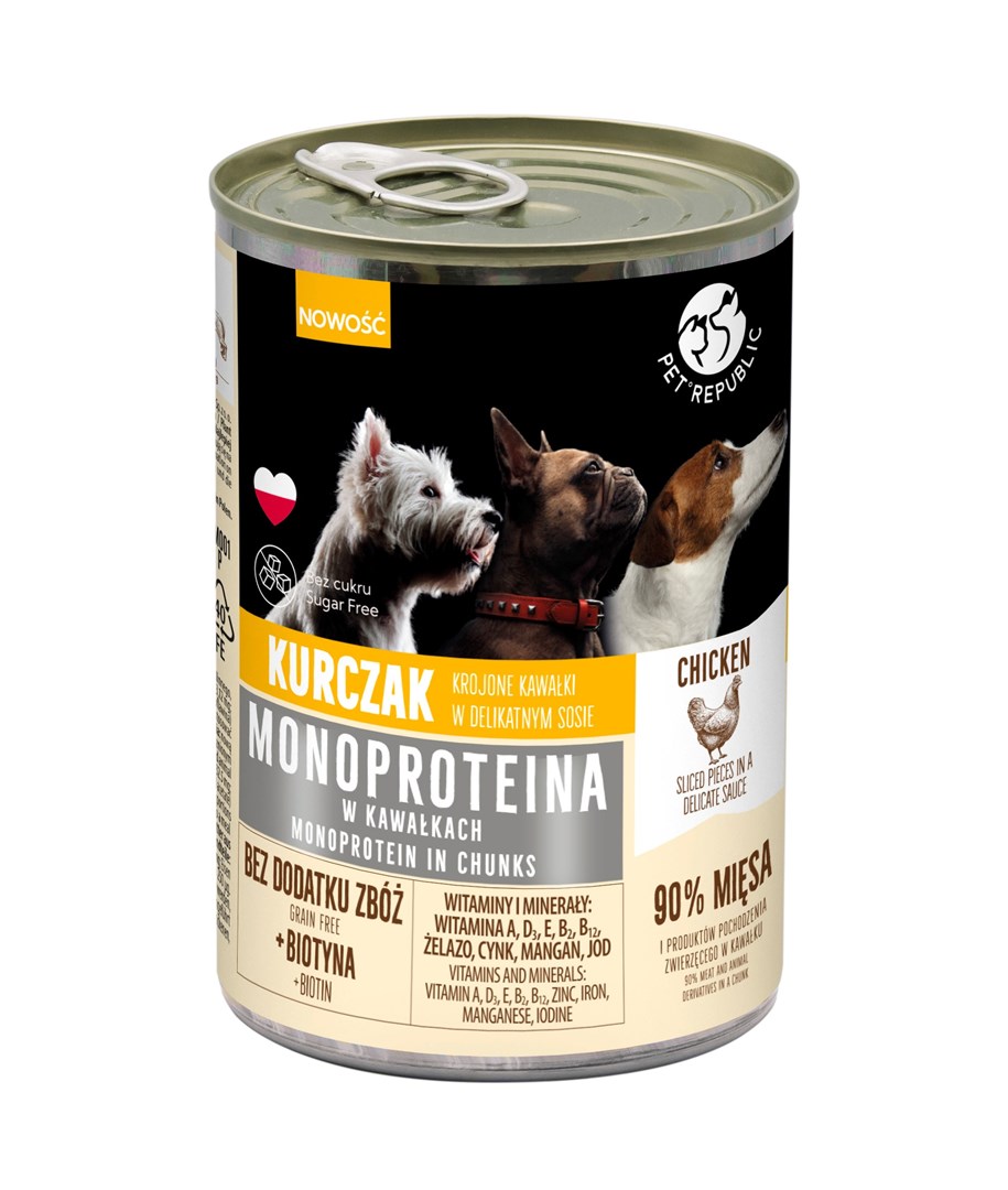 PET REPUBLIC Monoprotein Chicken - mokra pasja hrana - 400g