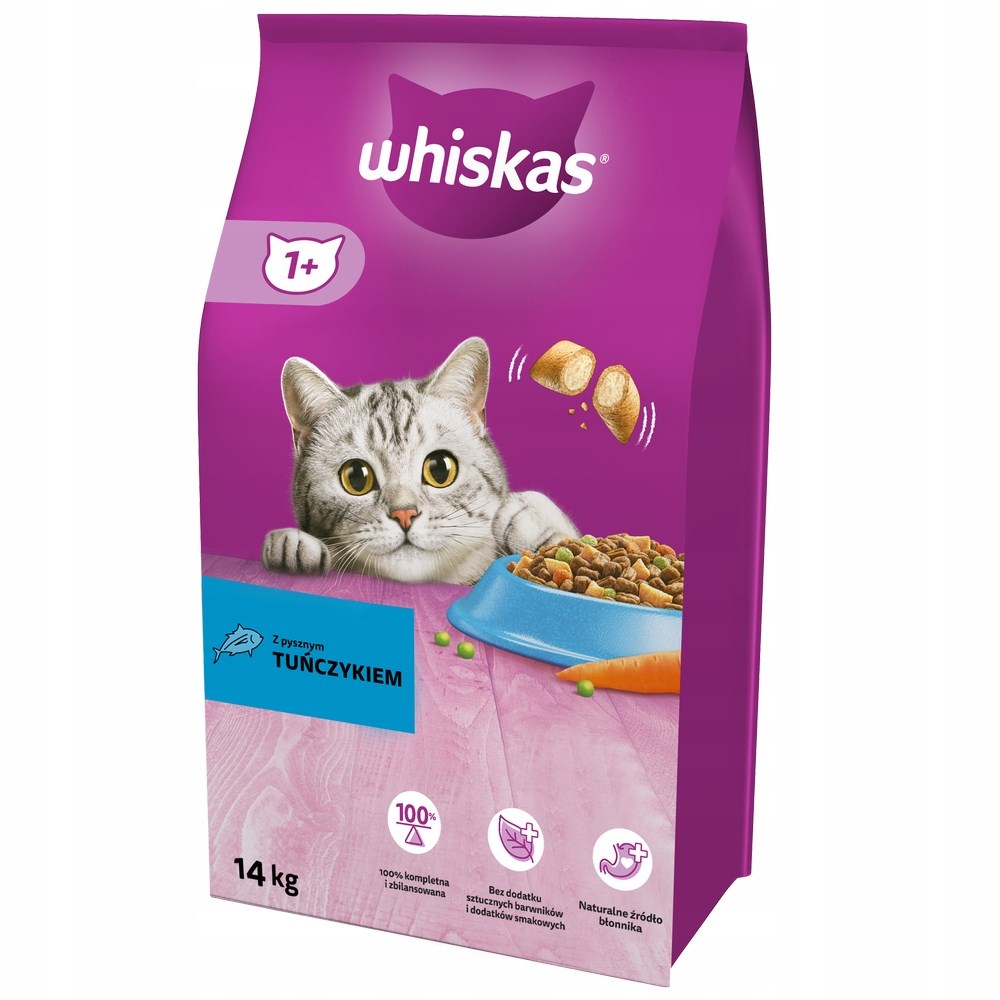 WHISKAS Adult briketi s tuno za odrasle mačke, 14 kg