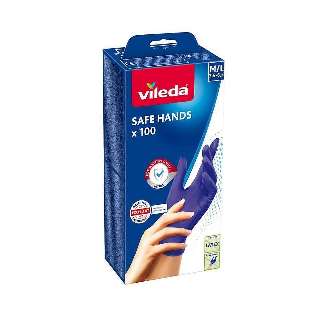 Vileda Safe Hands nitrilne rokavice M/L, 100 kosov, vijolične
