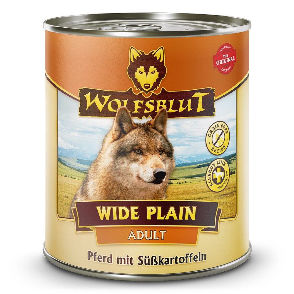 WOLFSBLUT Wide Plain Horse 800g mokra hrana za pse, z račjim mesom