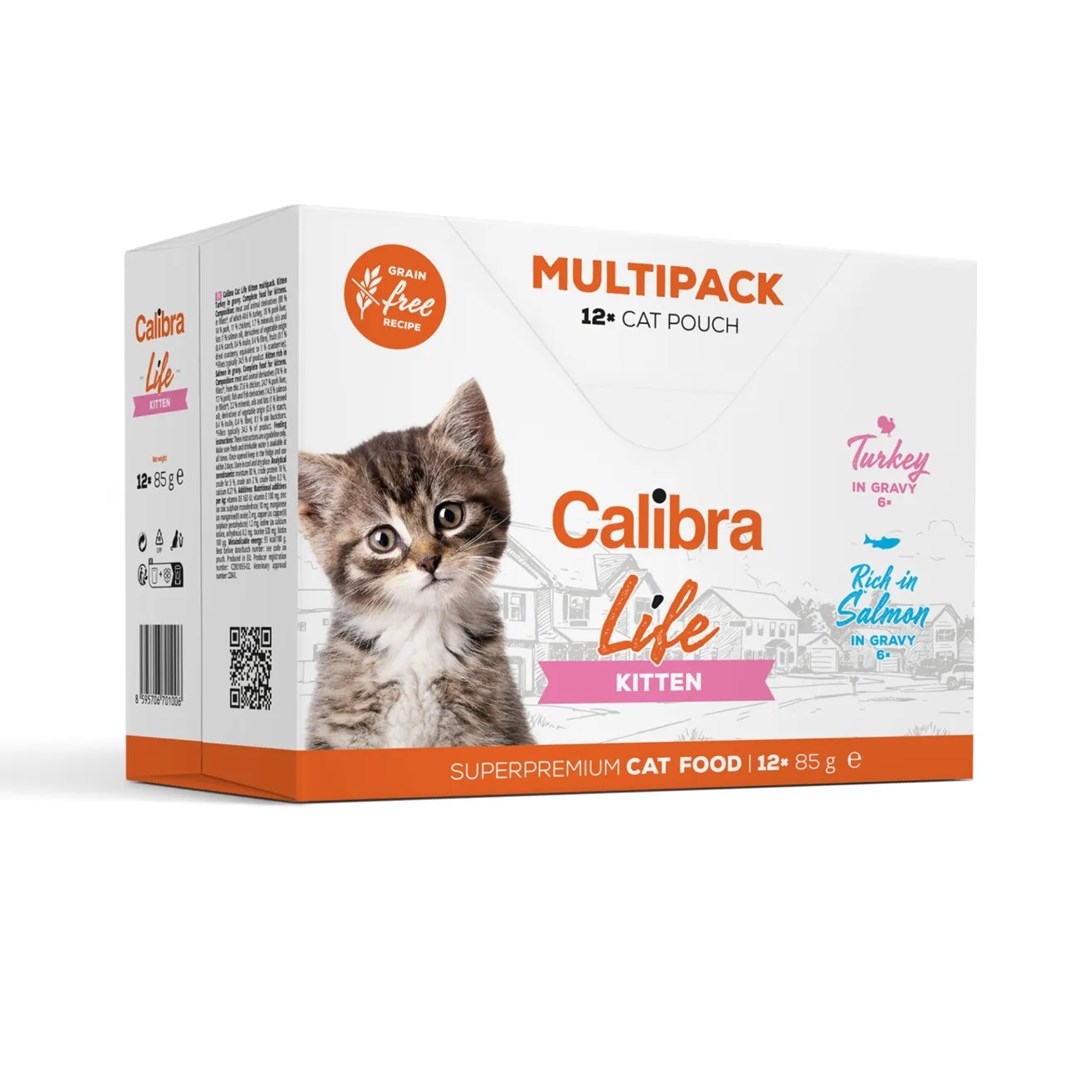 Calibra Cat Life Kitten Multipack - mokra hrana za mačke, 12x85g