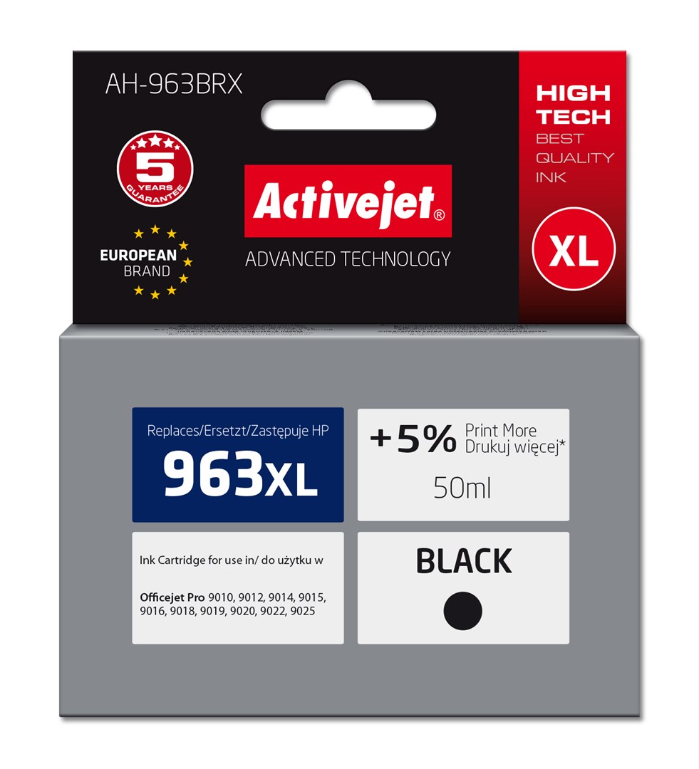Activejet AH-963BRX združljiva kartuša za HP 963XL, črna, 50 ml, 2100 strani