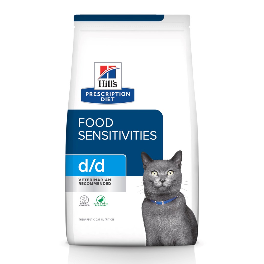 Hill's Prescription Diet Feline d/d suha hrana za mačke, Raca in grah, 1,5 kg