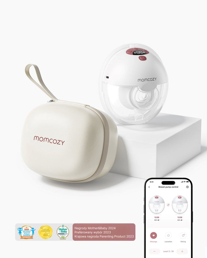 MOMCOZY M5 Prsna črpalka z nadzorom preko aplikacije, rdeč enojni komplet