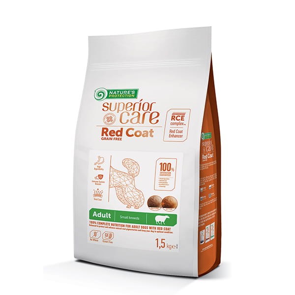 NATURE'S PROTECTION Superior Care Red Coat Small Lamb Adult - suha hrana za pse, 1,5 kg