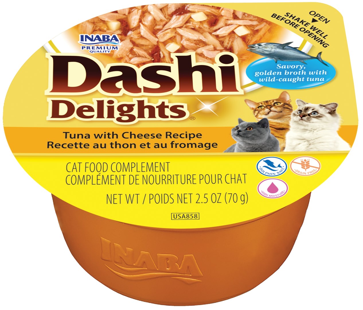 INABA Dashi Delights tuna s sirom, mokra hrana za mačke, 70g