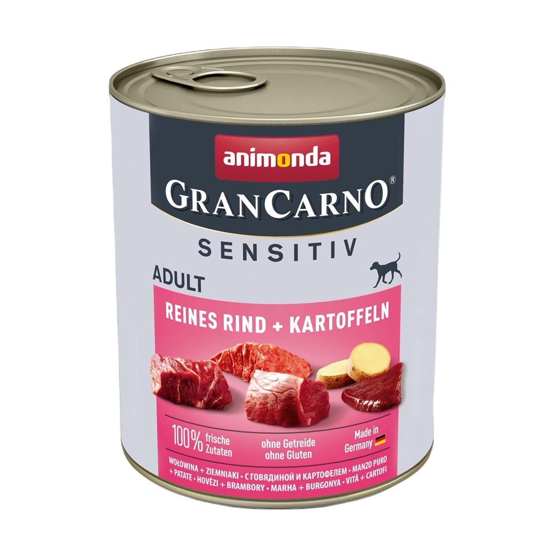 Vlažna hrana za pse ANIMONDA GranCarno Adult Sensitiv, govedina z krompirjem, 800g