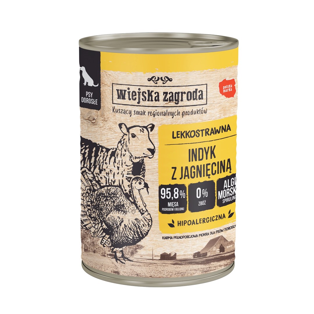 Wiejska Zagroda Govedina z jagnjetino 400g - mokra hrana za pse