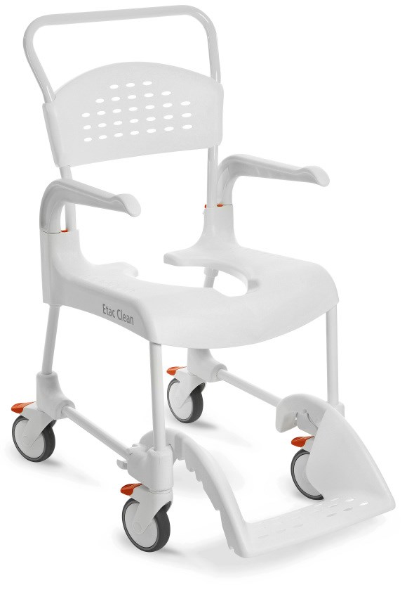 ETAC Clean invalidski voziček 49 cm / 2 zavori s funkcijo stranišča, bela