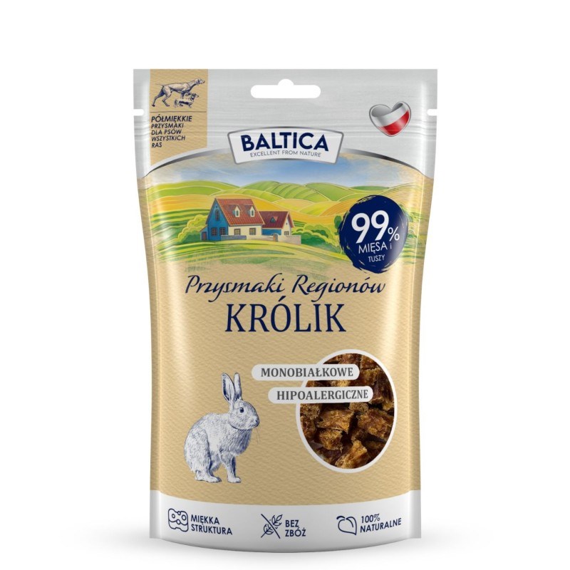 BALTICA Monoprotein Rabbit pasje priboljški - kunec, 80g