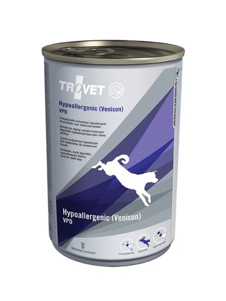 TROVET Hypoallergenic VPD z jelenovino - Mokra hrana za pse - 400 g