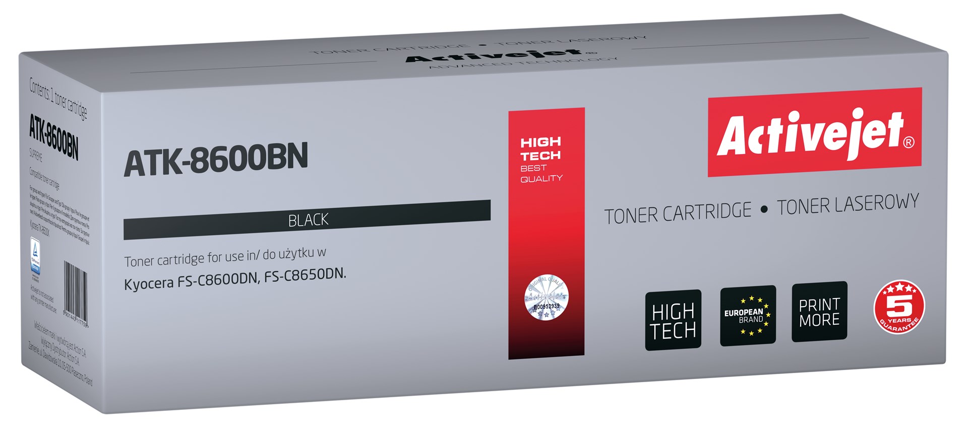 Activejet ATK-8600BN toner (nadomestni za Kyocera TK-8600K) - črn, 30000 strani