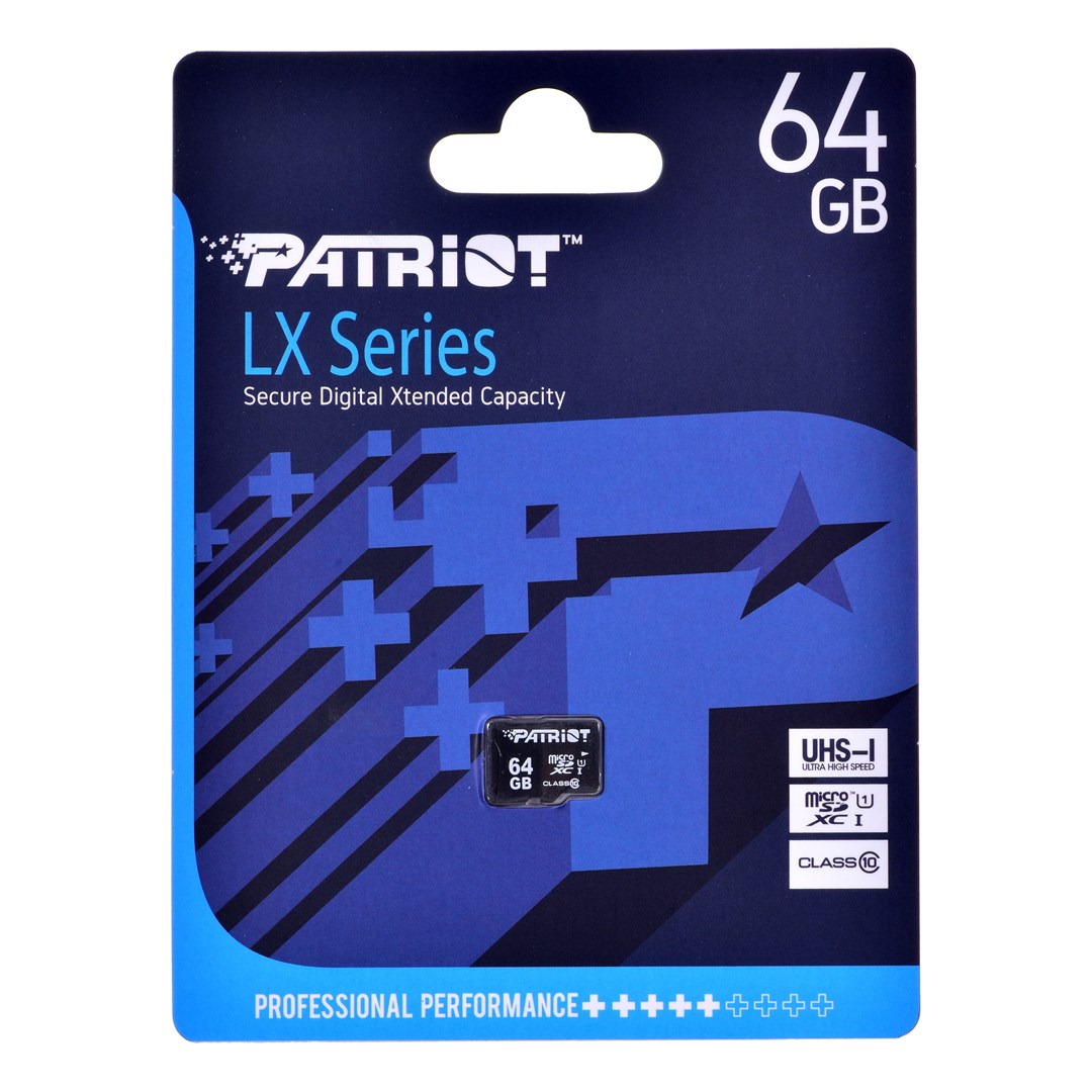 Pomnilniška kartica Patriot Memory PSF64GMDC10, 64 GB, MicroSDXC, UHS-I, Class 10