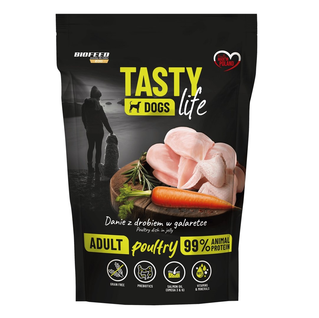 BIOFEED Tasty Dogs Life Poultry - mokra hrana za pse s perutnino 500g